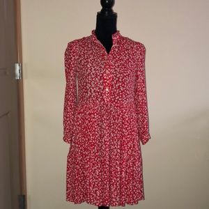 J Crew Long Sleeve Tiered Dress